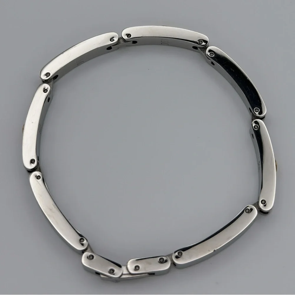 Morellato Stainless Steel and Gold Men’s Link Bracelet Italian Designer Vintage